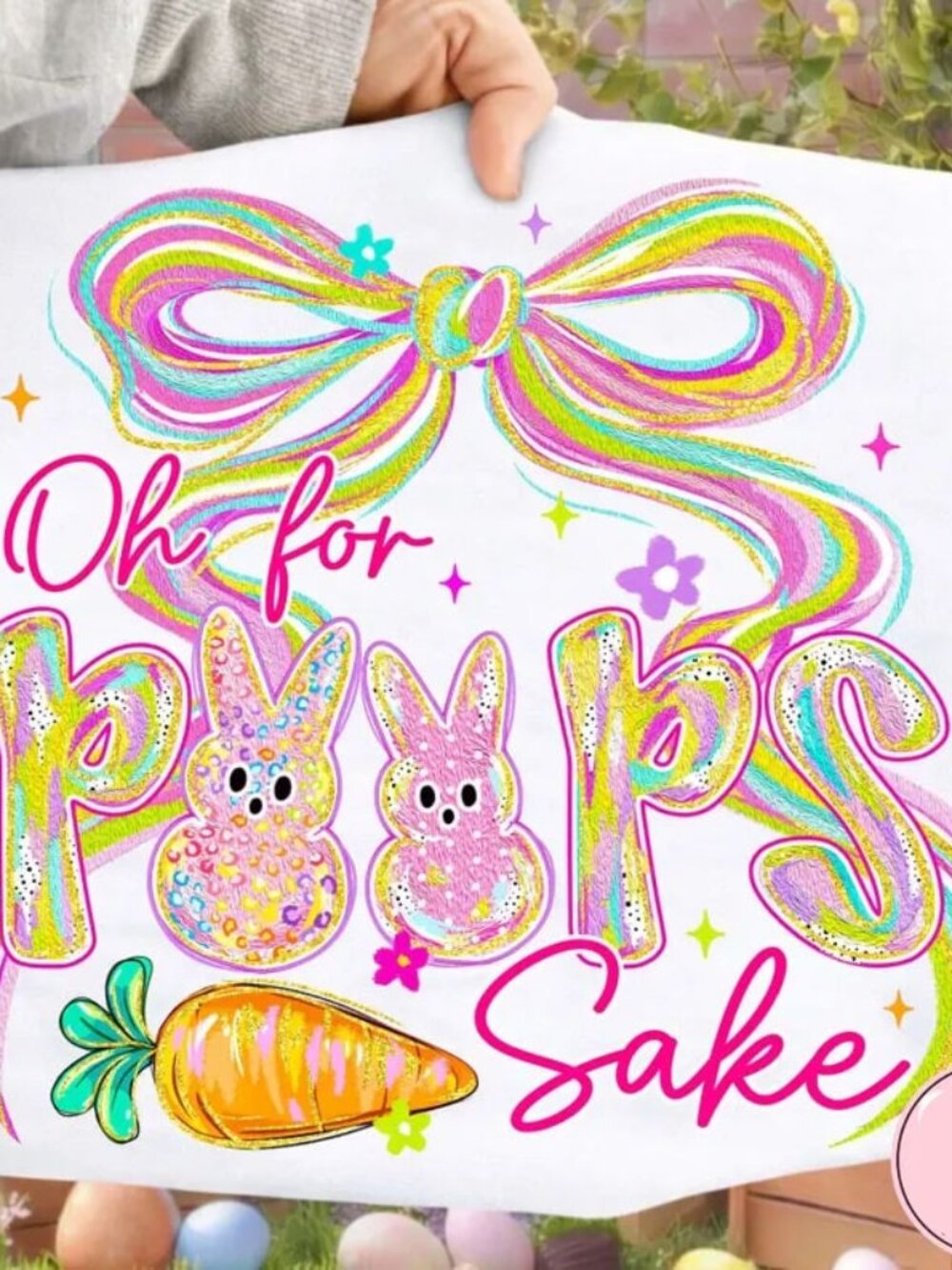 Easter Bunny, Cute Easter Bow Graphic Tee, Retro Easter Tee